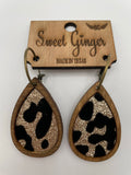 Leopard Wood Earrings