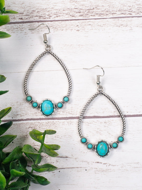 Twisted Up Turquoise Earrings